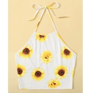 Sunflower Halter Crop Top